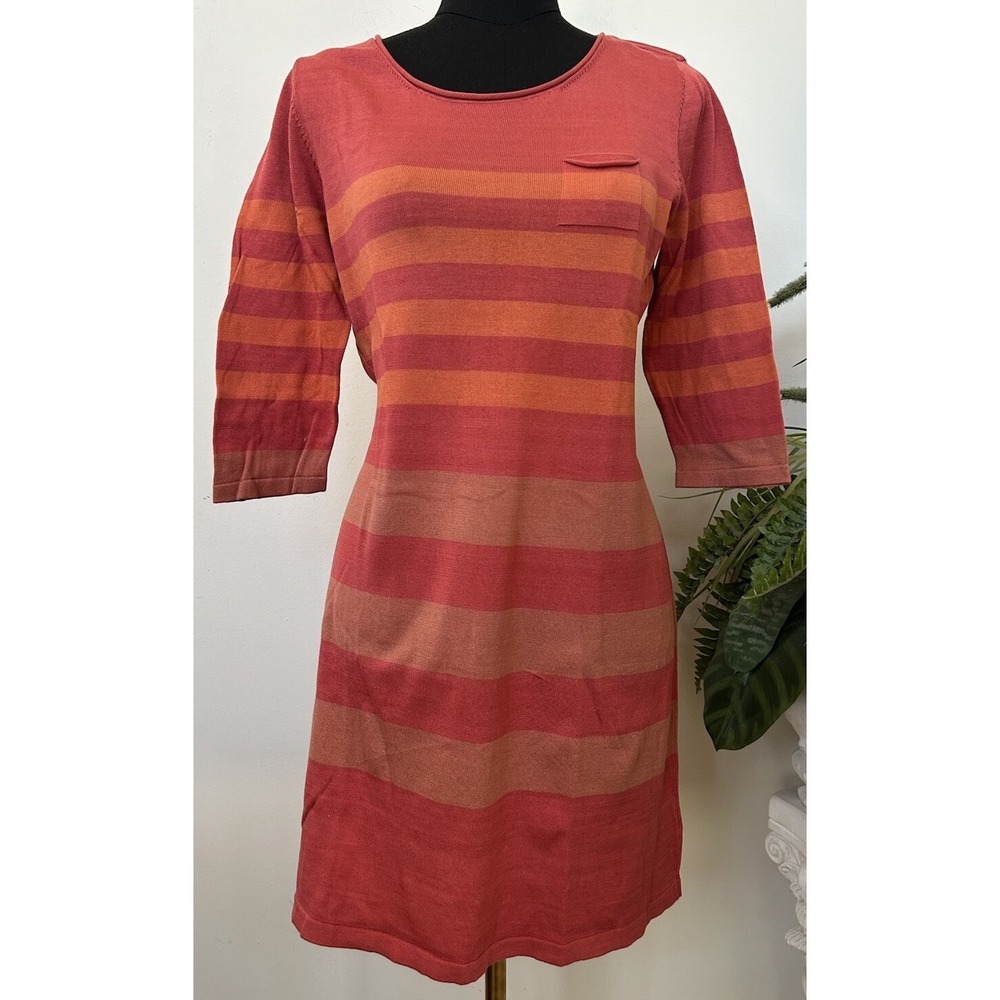 Peruvian Connection Stripe Pima Cotton Sheath Knit Dress Size L